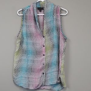 Worthington button up sleeveless blouse size XL